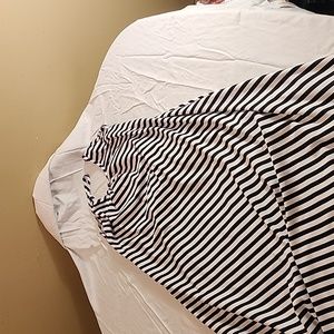 Black-and-white striped long summer dress.